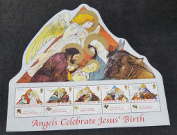 Cayman Islands Angels Celebrate Jesus Birth 2002 Christmas (ms) MNH *odd Shape *unusual - Iles Caïmans