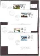 WEB STAMP - TIMBRE Q-CODE -  4 ENVELOPPES, 4 LANGUES - Sellos De Distribuidores