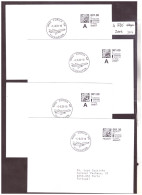 WEB STAMP - TIMBRE Q-CODE -  4 ENVELOPPES FDC , 4 LANGUES - Timbres D'automates