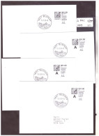 WEB STAMP - TIMBRE Q-CODE -  4 ENVELOPPES FDC , 4 LANGUES - Automatenzegels