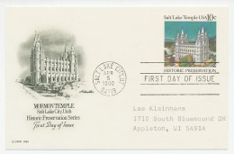 Postal Stationery USA 1980 Mormon Temple - Salt Lake City - Iglesias Y Catedrales