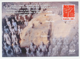 Postal Stationery Romania 2004 Terracotta Army - Mausoleum Of The First Qin Emperor - Archeologia