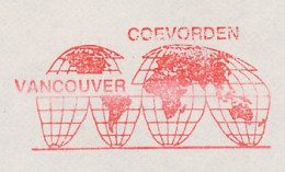 Meter Cover Netherlands 1986 Globe - Map - Vancouver - Coevorden - Geography