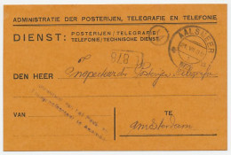 Dienst PTT Aalsmeer - Amsterdam 1922 - Zonder Classificatie