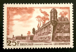 1955 FRANCE N 1042 BROUAGE CHARENTE- MARITIME LES REMPARTS - NEUF** - Ongebruikt