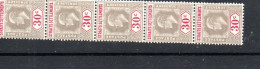 STRAITS SETTLEMENTS - 1902- Edward 30c Grey & Red Strip Of 5 Mnh/OG SG Cat £125 - Straits Settlements