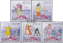 Guinea-Bissau 4498-4502 (complete. Issue) Unmounted Mint / Never Hinged 2009 Pirates And Vessels - Guinea-Bissau