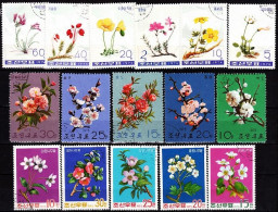 KOREA 1974-75 FLORA Plants: Flowers. 3 Complete Sets, Used - Autres & Non Classés