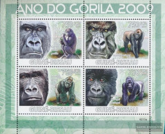 Guinea-Bissau 4178-4181 Sheetlet (complete. Issue) Unmounted Mint / Never Hinged 2009 Gorillas - Guinea-Bissau