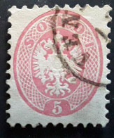 LOMBARDIA VENETIA , Lombardie Venetie Italia 1864 , Adler Aigle Yvert No 25, 5 Soldi Rose Obl VENEZIA  TB - Lombardo-Veneto