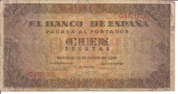 SPAIN 100 PESETAS 20/05/1938 - 100 Peseten