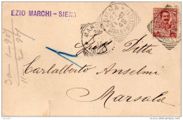 1907 CARTOLINA INTESTATA EZIO MARCHI CON ANNULLO SIENA - Storia Postale