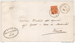 1894 LETTERA CON ANNULLO ZEVIO  VERONA - Marcofilie