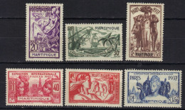 Martinique N° 161 - 166 * Exposition Internationale 1937 - Unused Stamps