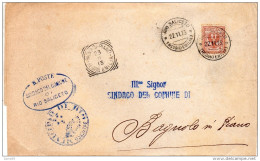 1913    LETTERA CON ANNULLO RIO SALICETO REGGIO EMILIA - Storia Postale