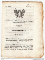 1867 DECRETO LEGGE SULLA RICCHEZZA MOBILE - Gesetze & Erlasse