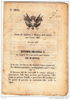 1867 DECRETO LEGGE CHE APPROVA IL BILANCIO DELL'ENTRATE - Gesetze & Erlasse