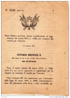 1875 DECRETO PER LA COMPERA DEI CAVALLI PER L'ESERCITO - Wetten & Decreten