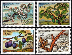 MONACO 1990 FLORA Plants: Trees Fruits. The 4 Seasons. Complete Set, MNH - Fruits