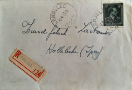 Aangetekende Brief Met Nr 724 T Van Lendelede => Hollebeke - 1946 -10%