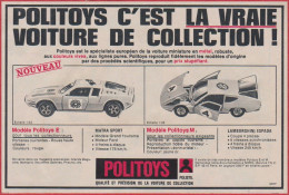 Matra Sport. Lamborghini Espada. Politoys. Voiture De Collection Miniature. 1970. - Reclame