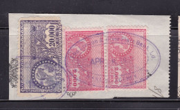 Brazil Revenue  Stamps,  Treasury , On A Piece , 3 Stamps.  Communication With London - Autres & Non Classés
