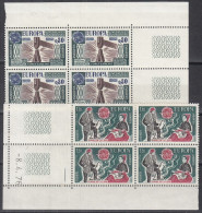 ANDORRA Franz.  274-275, 4erBlock Eckrand Mit Druckdatum, Postfrisch **, Europa CEPT: Kunsthandwerk, 1976 - Unused Stamps