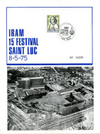 BE   1766    ----    IRAM - 15 ème Festival - St Luc - Storia Postale