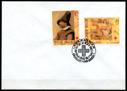 BE   2489 - 2490   --   1 Er Jour 13 / 2 / 1993  --  Env. Avec Cachet  Croix Rouge - Rode Kruis  --  Brussel - Cartas & Documentos