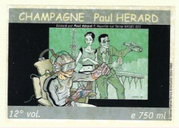 Etiquette Champagne  Paul Herard  Neuville Sur Seine Aube 10  BD Dessin De Savoia - Champagne