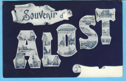 Souvenir D'Alost-Groeten Uit Aalst-1906-Multivues-carte Bleutée-Uitg.Ve Cornelis, Alost - Aalst