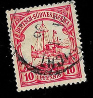 1901 SMS Hohenzollern Michel DR-SWA 13 Stamp Number DR-SWA 15 Yvert Et Tellier DR-SWA 15 Used - Sud-Ouest Africain Allemand