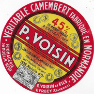 ETIQUETTE  DE  FROMAGE NEUVE  CAMEMBERT P. VOISIN - Cheese