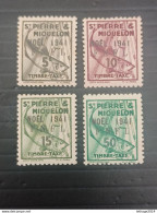 ST PIERRE ET MIQUELLON 1941 TAXE CHIFFRE OVERPRINT NOEL 1941 F N F L CAT. YVERT N. 42-43-44-47 MNH - Ungebraucht