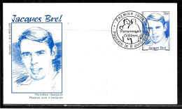 C472 - JACQUES BREL SUR LETTRE PREMIER JOUR DE PAPEETE DU 08/04/09 - Storia Postale