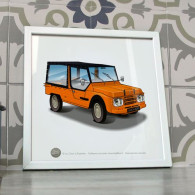 Poster Citroen Méhari Orange Affiche Mehari Ph3 - Cars