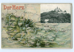 T6242/ Landkarten AK  Der Harz  Wernigerode  Ca.1925 - Carte Geografiche