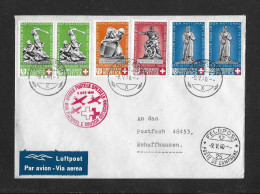 1940 GESCHICHTLICHE MOTIVE ► Luftpost Brief Nationalspende Rotes Kreuz, Postsammelstelle SAMADEN   ►SLH-SF 40.2q◄ - Storia Postale