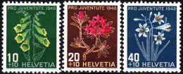 SWITZERLAND 1948 FLORA Plants: Flowers. Pro Juventute. Short Set, MNH - Autres & Non Classés