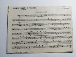 PARTITION Cartons Réglés Pour La Musique Militaire SOUS LES ARMES CONTREBASSE MI B Ad SOYER - Noten & Partituren