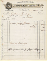 07984 / ⭐ NANTES Denrées Coloniales POUPART MOITIE Fromage Hollande 27-01-1911 à GUILLOT Montaigu - Alimentos