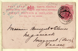 07975 / ⭐ ♥️ From BRADFORD Yorkshire SHACKLETON Wool Broker 20-09-1901 à BOUSQUET GLORIES Négociant Laine Mazamet - Stamped Stationery, Airletters & Aerogrammes