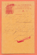 07606 ● AMSTERDAM S. Van EMBDEN In En Export ENGELSCHE En AMERIKKAANSCHE GEREEDSCHAPPEN 1912 Nieuwendijk 101-106 - Cartas & Documentos