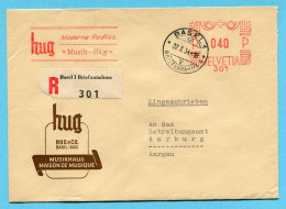Brief Basel 1954 - Absender: Hug & Co. Musikhaus Mit Firmenfreistempel - Cartas & Documentos