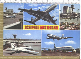 07546 ● Noord-Holland AMSTERDAM Schiphol Aéroport Multivues Avions Et Terminal SLEDING Nederland Niederlande Pays-Bas - Amsterdam