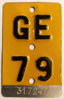 Velonummer Mofanummer Genf Genève GE 79, Gelb - Placas De Matriculación