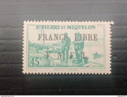 ST PIERRE ET MIQUELLON 1941 STAMPS OF 1922 OVERPRINT FRANCE LIBRE F N F L CAT. YVERT N. 256 MNH - Ungebraucht