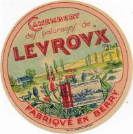 ETIQUETTE  DE  FROMAGE  NEUVE CAMEMBERT DES PATURAGES DE LEVROVX BERRY  45 % SURCHARGE - Cheese
