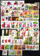 WORLD FLORA: Flowers Collection. Asia Africa Europe. Incomplete Sets / Mix, Used - Autres & Non Classés