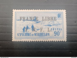 ST PIERRE ET MIQUELLON 1941 STAMPS OF 1922 OVERPRINT FRANCE LIBRE F N F L CAT. YVERT N. 262 MNH - Nuevos